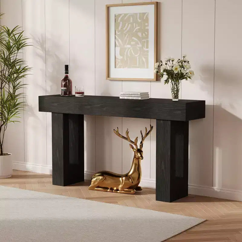 63 Zoll Bauernhaus-Konsolentisch - Schmaler Holz-Sofatisch - Ablageregal - Eingangsbereich, Flur, Wohnzimmer, Hinter dem Sofa