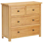vidaXL Chest Of Drawer Natural Oak Solid oak wood, MDF with oak veneer